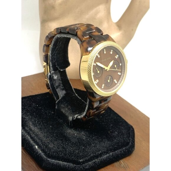 Michael Kors Women's Watch MK5399 Ritz Quartz Gold Tortoise Shell 33mm - Picture 13 of 13